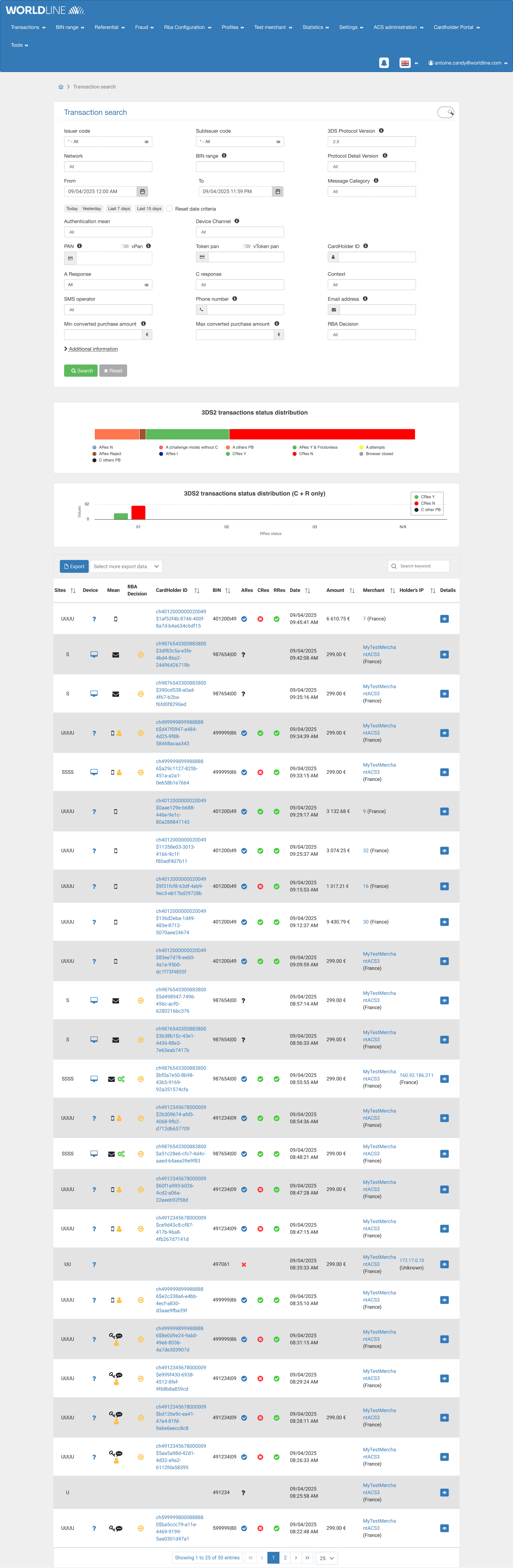 Legacy back office when I joined, everything on a single page: the search criteria block dominates the screen; experts had to scroll to the bottom to reach results in a huge, non-filterable table, with no clear split between search and review
