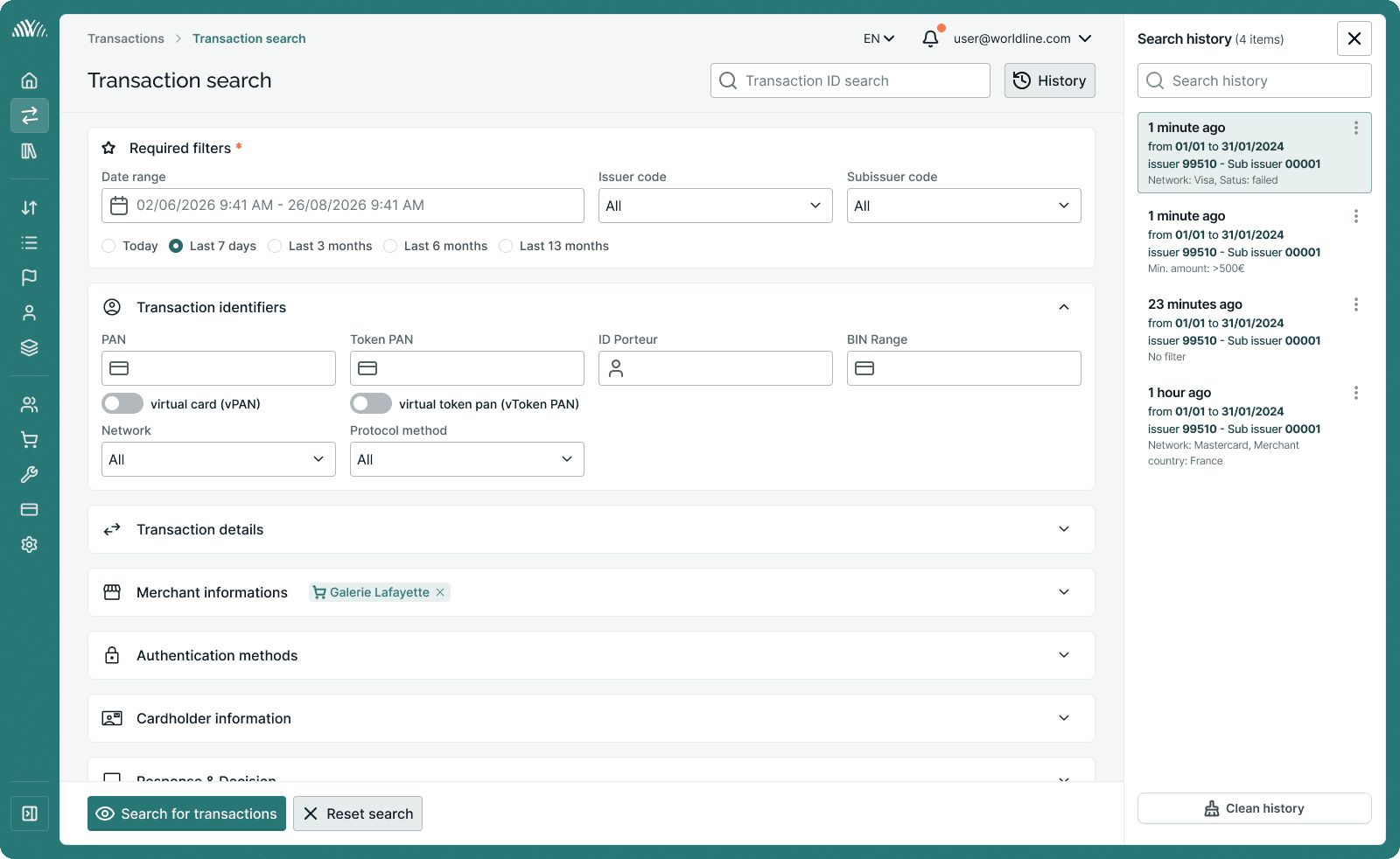 Search history, validated feature, rolling out