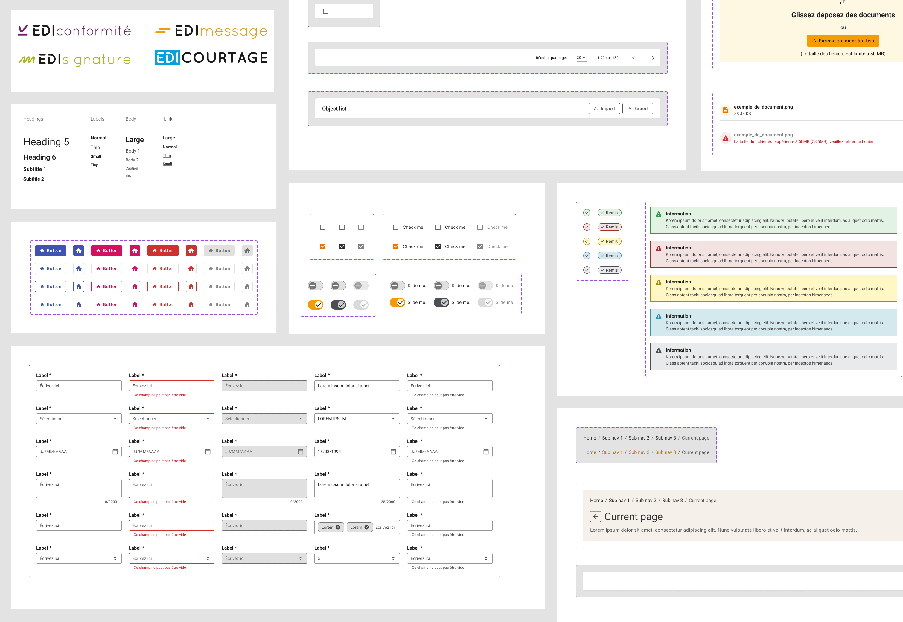 Published EDI Courtage Common UI Kit in Figma, shared components and design tokens with Conformité and Message theme modes
